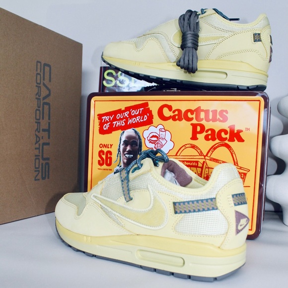 CACTUS JACK ‘Travis Scott’ Nike Air Max 1 ‘Saturn Gold’ - Picture 5 of 6